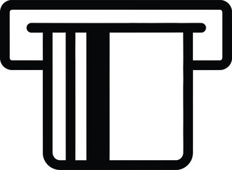 Credit Card ATM Insertion Icon Black Line Vector Simple Payment Transaction Symbol
