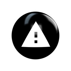 white danger icon on metal black glossy internet button