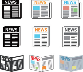 ニュース　新聞　アイコン　セット