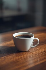 Fototapeta premium cup of coffee on wooden table 
