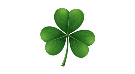 Detailed realistic green three-leaf clover shamrock symbol for good luck and St. Patrick's Day. isolated PNG with Transparent Background