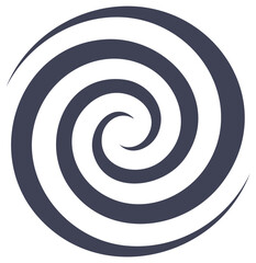 Naklejka premium Hypnotic dark grey and white spiral graphic abstract design element