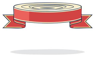 Obraz premium Elegant Red and Cream Ribbon Banner Design Element Illustration