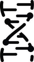 Simplified DNA Double Helix Icon Black and White Vector Graphic