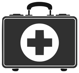Obraz premium First Aid Kit Symbol Medical Cross Case Portable Emergency Health Supplies