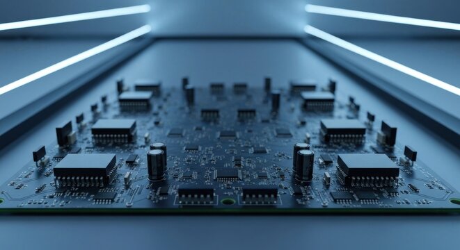 Central processing unit with glowing lights
