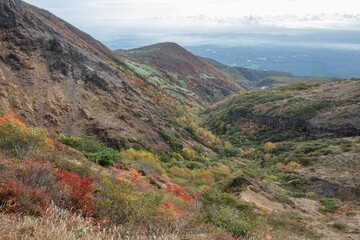 栃木県　紅葉真っ盛りの那須岳
