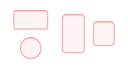 Red Neon Geometric Shapes on Transparent Background – Glowing Abstract Overlay