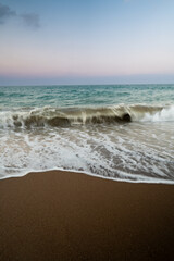 Waves on the beach of the Mediterranean Sea