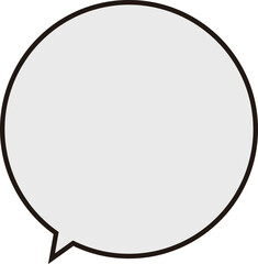 正円のふきだし。黒いラインにグレーのテキストスペース。シンプルで使いやすい。