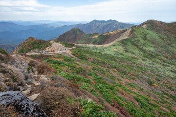 栃木県　紅葉真っ盛りの那須岳
