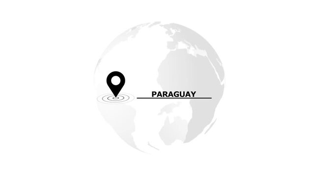 Paraguay Location Pin on World Globe Illustration image photo