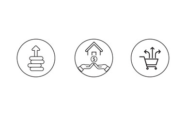 Illustration vector file of business and finance concepts such as growth, profit increase, real estate investment, mortgage, e-commerce, and consumer sales. High quality picture 