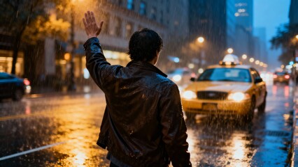 Savor the sleek confidence of a person summoning a ride in style