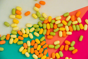 Candy on the colorful background