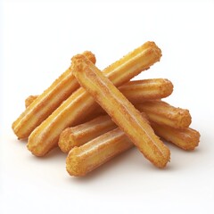 Stick churros crunchy fries snack food, isolated white
