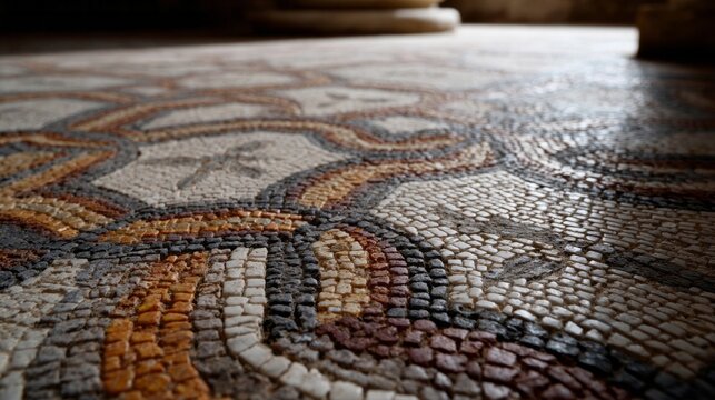 Ancient mosaic floor captures Byzantine artistry, celebrating lost craftsmanship during Museum Day and the fictional Festival of Forgotten Elegance