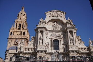 Fototapeta premium Facade of the Cathedral of Murcia, Sain