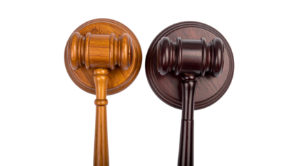 Judicial Gavel Duo Collection isolated on transparent background