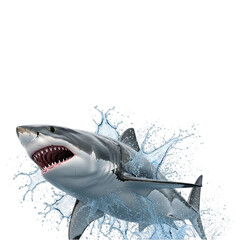 Two Sharks Breaching Water With