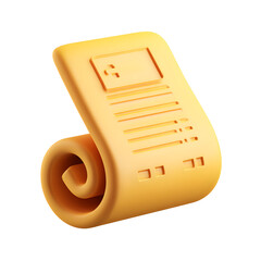 document paper, PNG,isolated,no background,assets,3d,clay,render,illustration,toycore