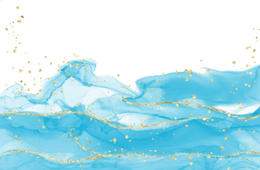 watercolor blend seamlessly on textured waterpaint texture Watercolor Spotfluid acrylic painting with golden veins, Abstract paint with blue and gold swirls