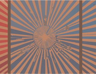 Abstract sunburst design with a retro and vintage inspired aesthetic