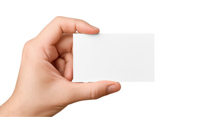 Obraz premium Hand Holding Blank Business Card: Space for Your Brand and Message