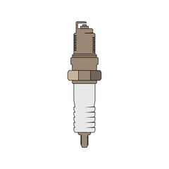 motorcycle spark plug icon with cartoon concept