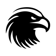 Obraz premium Streamlined Eagle Head Profile with Smooth, Curved Lines Logo
