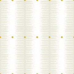 Minimalist abstract aesthetic seamless pattern. Geometric bohemian design with soft color cream beige strokes. Modern embroidery mud cloth stripes, stardust, dots