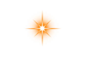 Vibrant Orange Star Flare on Transparent Texture: Dynamic Graphic Element for Digital Designs