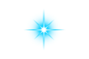 Bright Cyan Lens Flare Sparkle Effect on Transparent Backdrop for Light Effect Design Overlay Graphics