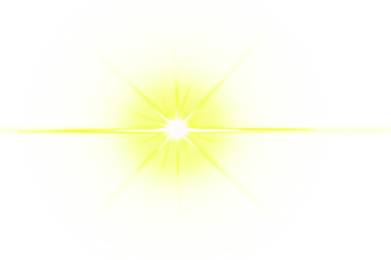Vibrant Yellow Lens Flare Light Effect for Design Elements Sparkle Ray Overlay on Transparent BG