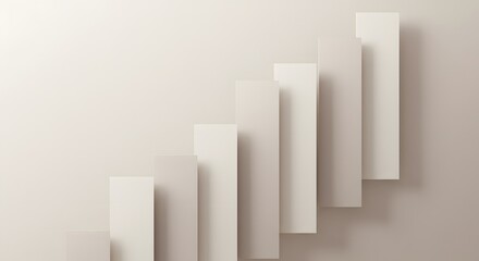 Modern Abstract Rising Bar Chart in Soft Neutral Tones