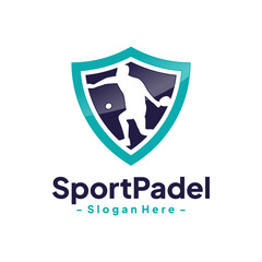 Padel sport logo design template. Modern play padel. Isolated vector icon on white background.