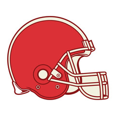 Fototapeta premium American football helmet with face guard sport equipment red color vector