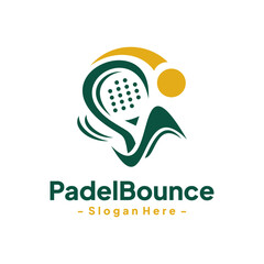 Padel sport logo design template. Modern play padel. Isolated vector icon on white background.
