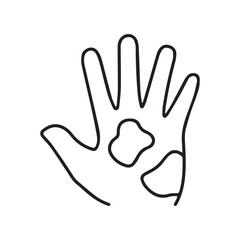 Skin pigmentation line outline icon Vector