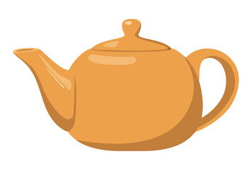 Realistic light teapot isolated on white background - Vector illustration