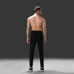 Fitness model display of casual sporty menswear, modern active lifestyle fashion photo,