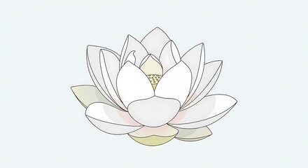 Elegant White Lotus Flower Illustration on a Soft Background.