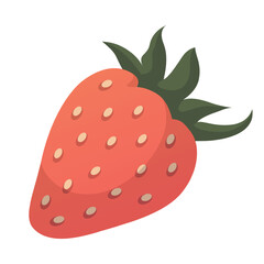Realistic fresh strawberries against white background - Vector illustration