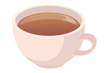 Realistic freshly brewed cappuccino isolated on white background - Vector illustration