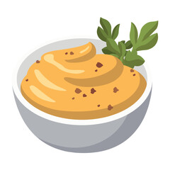 Realistic utensils for light sauce on white background - Vector illustration