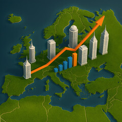illustration depicting the rapid growth of Europe economy