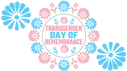 Transgender Day of Remembrance banner design in clean modern style on white background, perfect for awareness campaigns