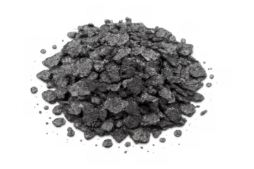 Pile of dark gray irregular stones forming textured heap, construction material and rock debris, transparent background
