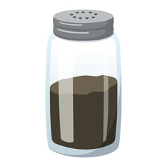 Realistic container with pepper isolated on white background - Vector illustration