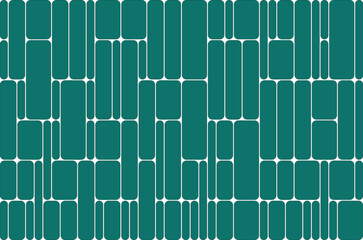 Abstract Teal Geometric Pattern Background with Rounded Rectangles and White Lines Seamless Modern Design for Fabrics Textiles Wallpapers and Digital Projects Vector Illustration